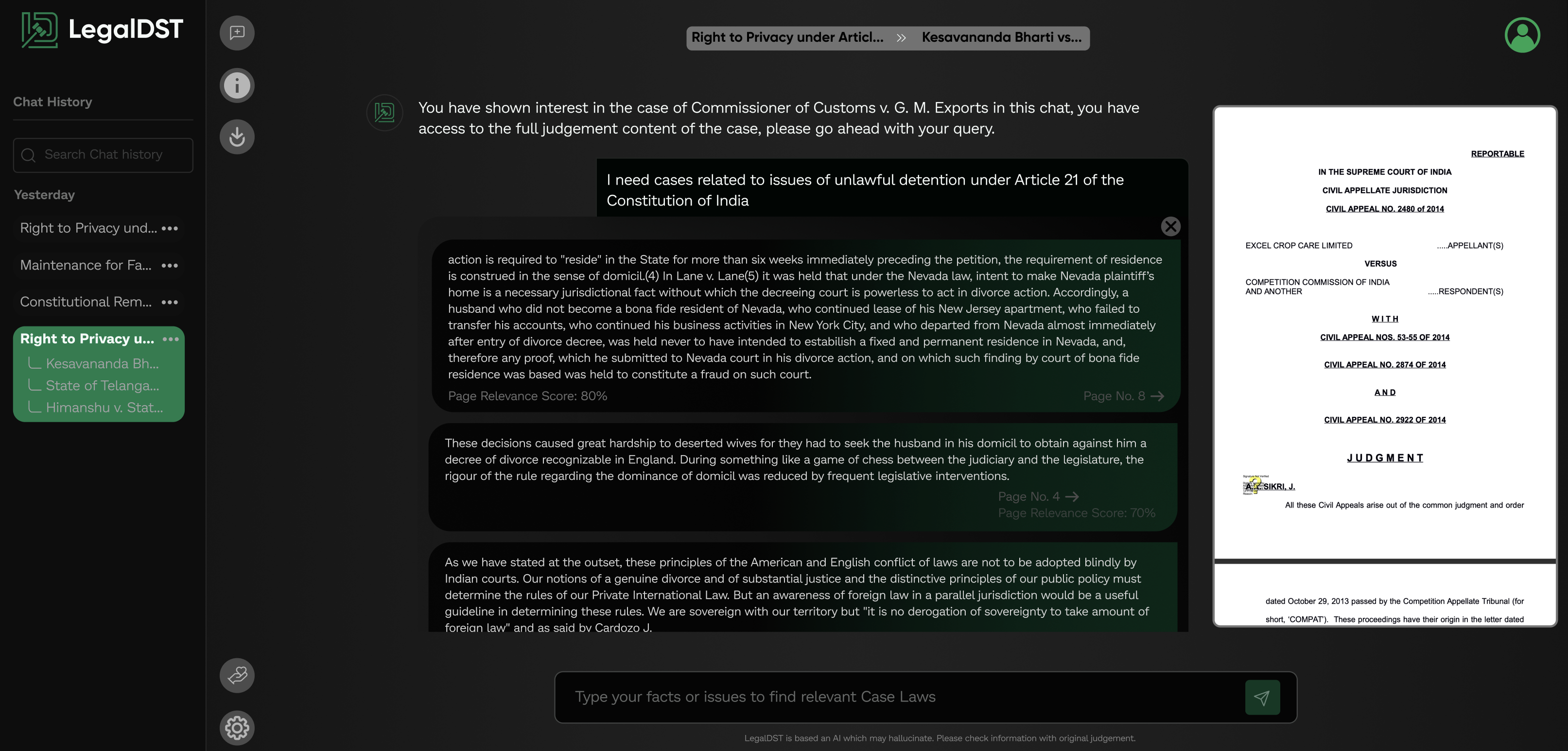 Judgment PDF Integration